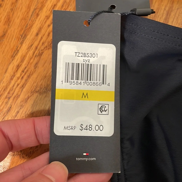 Tommy Hilfiger Bandeau Top Classic Bikini Bottom Swimsuit Navy size M NWT - Picture 7 of 13